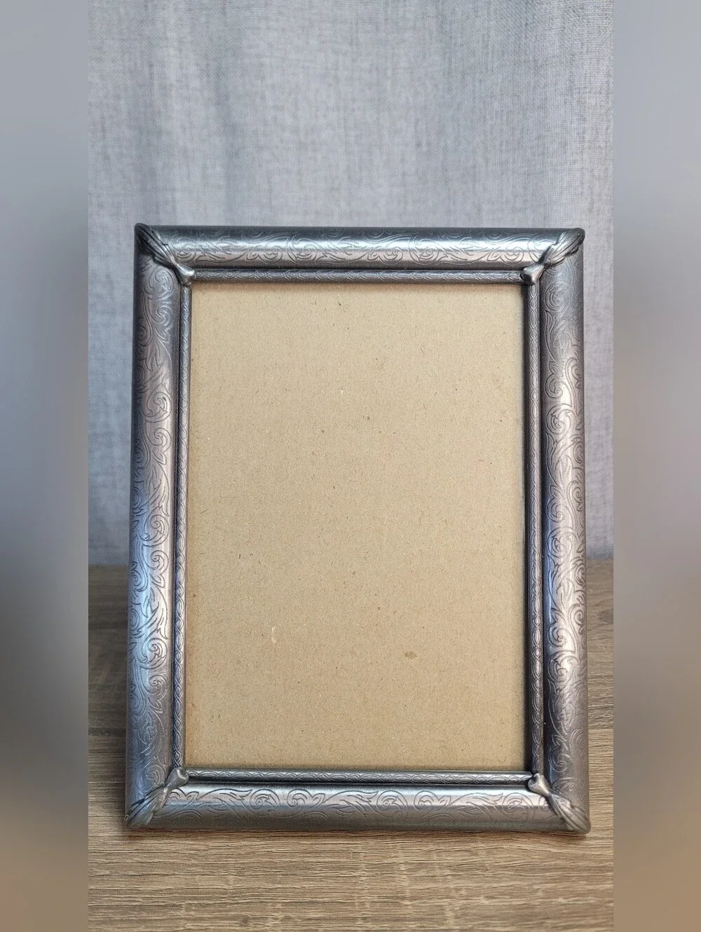 Ornate Silver Photo Frame - Decorative Metal Finish Vintage